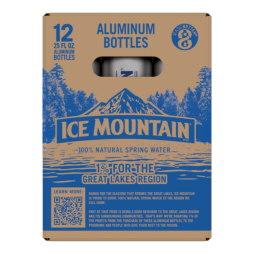 Ice Mountain® Natural Spring Water Aluminum Bottle 25oz (12 Pack)