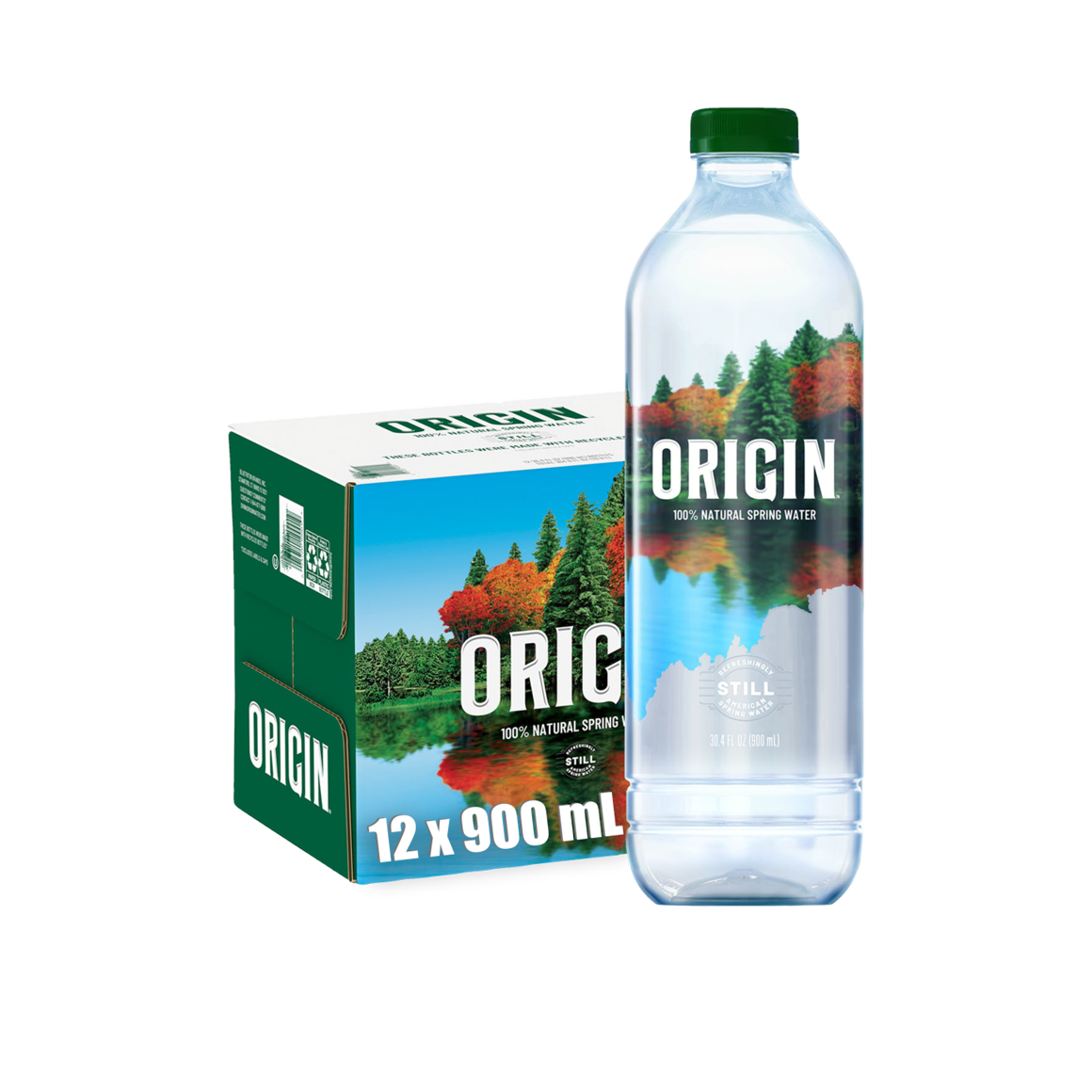 ORIGIN 100 Natural Spring Water 900mL 12 Pack ReadyRefresh